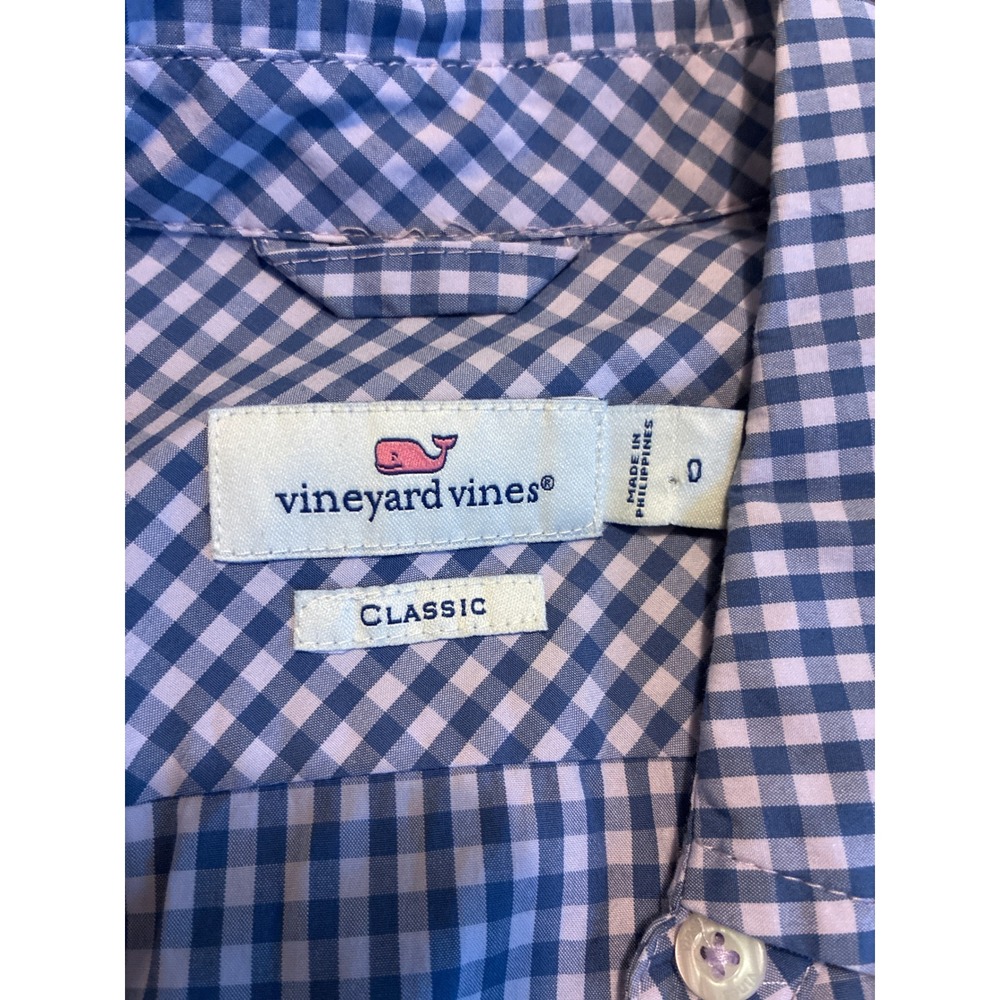 Vineyard Vines Button Up Size 0 Classic blue white‎ gingham top blouse - Picture 11 of 11